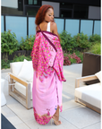 Posh Peacock Printed Kimono (Pink)
