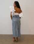 Dramatic Ruffle One Shoulder Top (White)