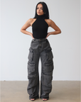 Black Sleeveless Turtleneck Top