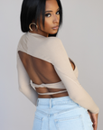 KERI I CUT OUT LONG SLEEVE TIE AROUND TOP