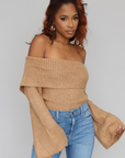 Off Shoulder Sweater (Camel)