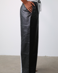 Split Decision Vegan Leather Two-toned Joggers