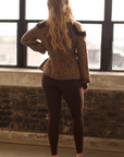 Leopard Brown Cold Shoulder Sweater