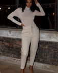 Turtleneck Sweatpants Set (Cream)
