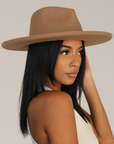 Wide Pencil Brim Hat (Camel)