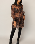 ALAINA I OVERSIZED MESH LEOPARD PRINT SHIRT