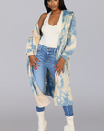 IZZY I OVERSIZED TIE DYE LONG WARM HOODIE SWEATER