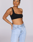 UNI SHOULDER CROP TOP (BLACK)