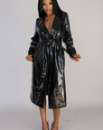 NAOMI I PATENT LEATHER TRENCH COAT
