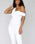STAND OUT I OFF SHOULDER JUMPSUIT (WHITE)