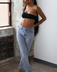 UNI SHOULDER CROP TOP (BLACK)