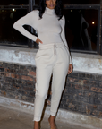 Turtleneck Sweatpants Set (Cream)