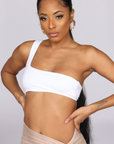 UNI SHOULDER CROP TOP (WHITE)