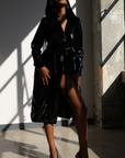 NAOMI I PATENT LEATHER TRENCH COAT