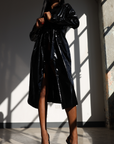 NAOMI I PATENT LEATHER TRENCH COAT