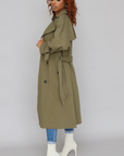 Olive Belted Trench Coat