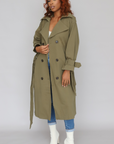 Olive Belted Trench Coat