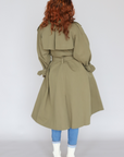 Olive Belted Trench Coat