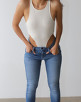 High Cut Bodysuit (Cream)
