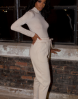 Turtleneck Sweatpants Set (Cream)