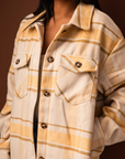 CLAIRE I THICK PLAID SHACKET (BROWN)