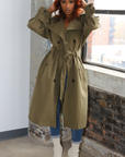 Olive Belted Trench Coat