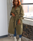 Olive Belted Trench Coat