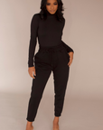 Turtleneck Sweatpants Set (Cream)