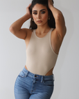 High Cut Bodysuit (Taupe)