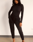 Turtleneck Sweatpants Set (Cream)