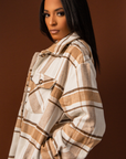CLAIRE I THICK PLAID SHACKET (YELLOW)