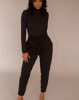 Turtleneck Sweatpants Set (Black)