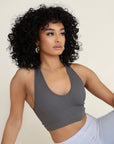 Micro Ribbed Contour Vneck Tank