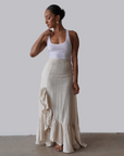 Linen Flowy Maxi Skirt