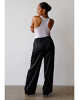 Satin Wide Leg Pants (Black)