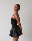 Puff Skirt Mini Dress (Black)