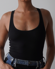 Everyday Stretch Ribbed Tank (Black)