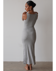 Staple Ribbed Maxi Dress (Heather Grey)