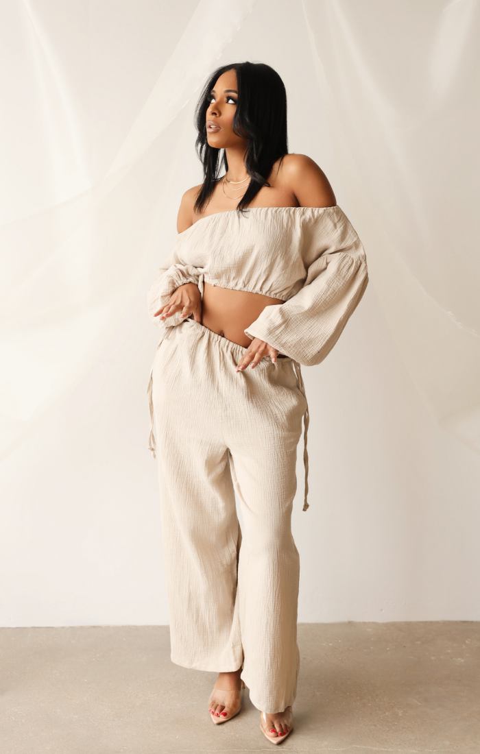 Slouchy Linen Set Taupe