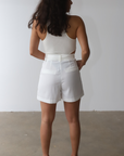 Belted White Shorts