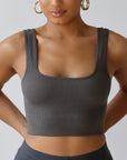 Micro Ribbed Contour Scoop Neck Tank